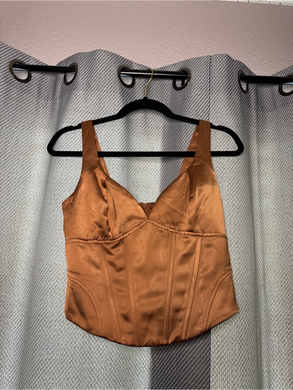 Jason Wu Brown Satin Corset Top